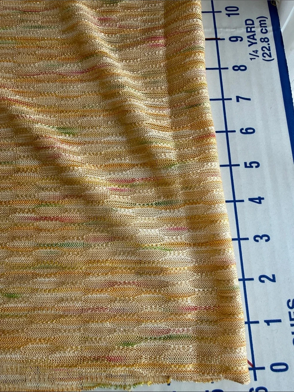 Vintage 1970s Openwork Stretch Knit Fabric 2 Yards x 58” Textured Stripe